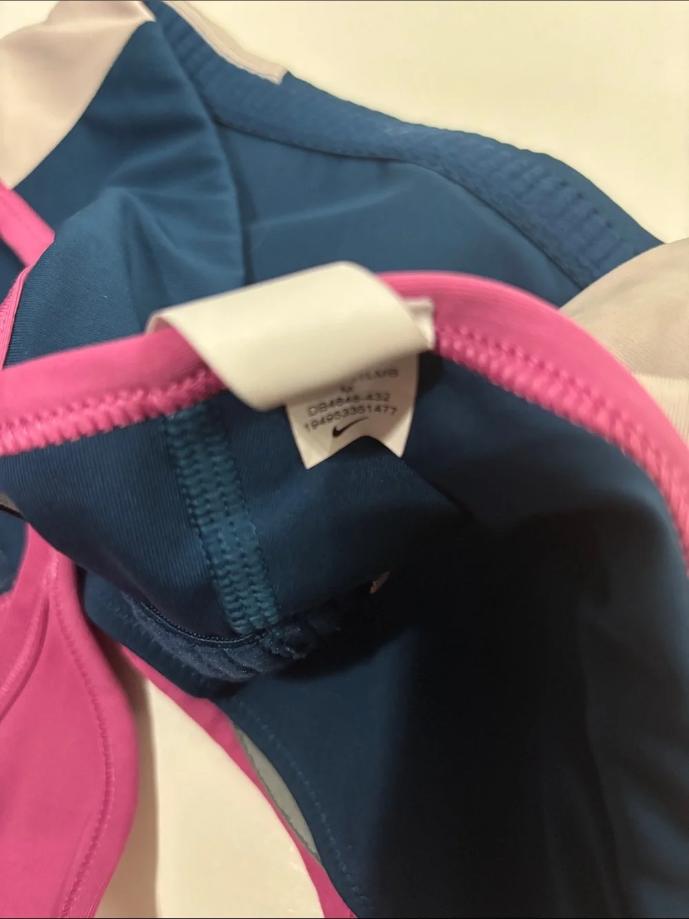 Nike Women's Navy, Pink and Light Gray sport Bra